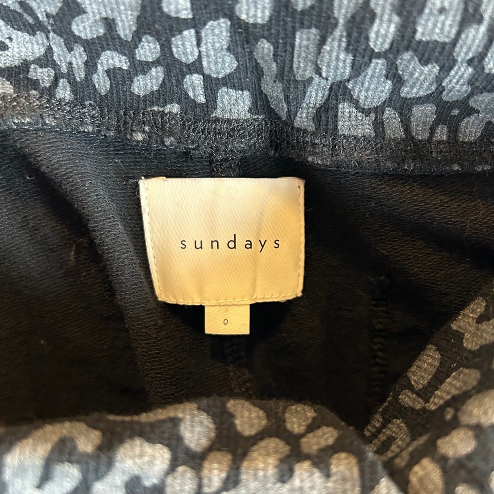 Sundays Cheetah Print Drawstring NYC Palmer Joggers Zipper Ankle Gray Black - Picture 3 of 10